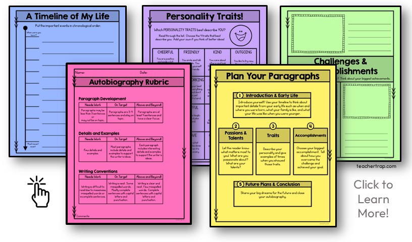 Autobiography Templates Writing Planner